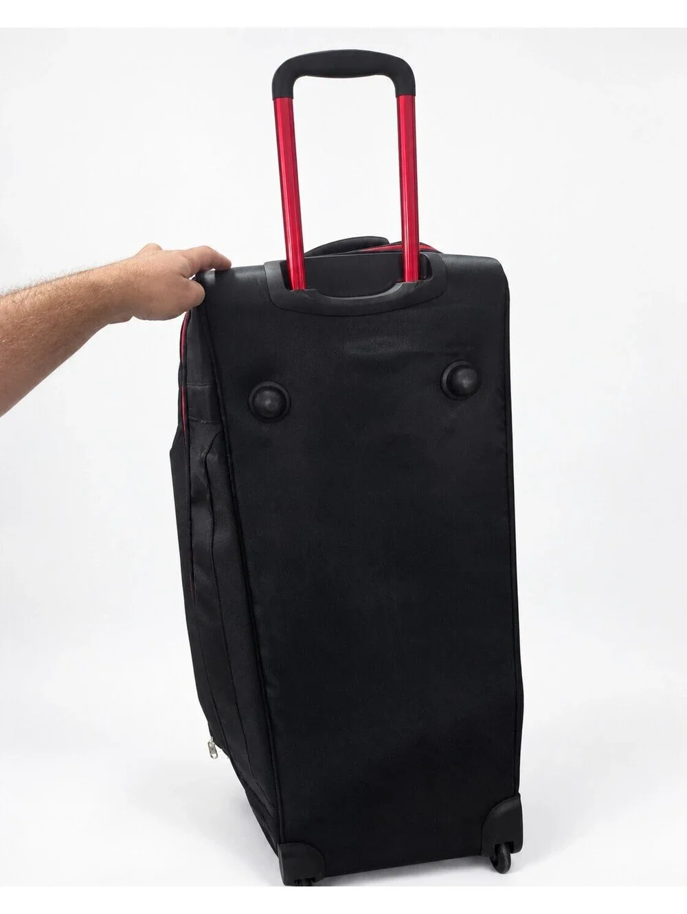 SWISSTECH rolling duffel bag black red wheeled travel luggage telescoping handle